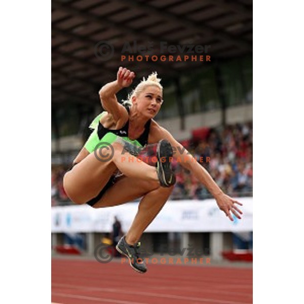 Snezana Vukmirovic of Slovenia in action during Balkanation, the Balkan Team Athletics championship at ZAK Stadium, Ljubljana, Slovenia on September 20, 2014