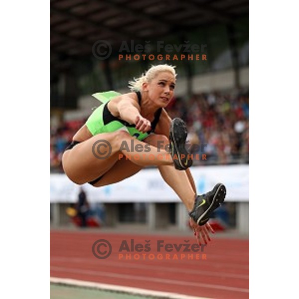 Snezana Vukmirovic of Slovenia in action during Balkanation, the Balkan Team Athletics championship at ZAK Stadium, Ljubljana, Slovenia on September 20, 2014