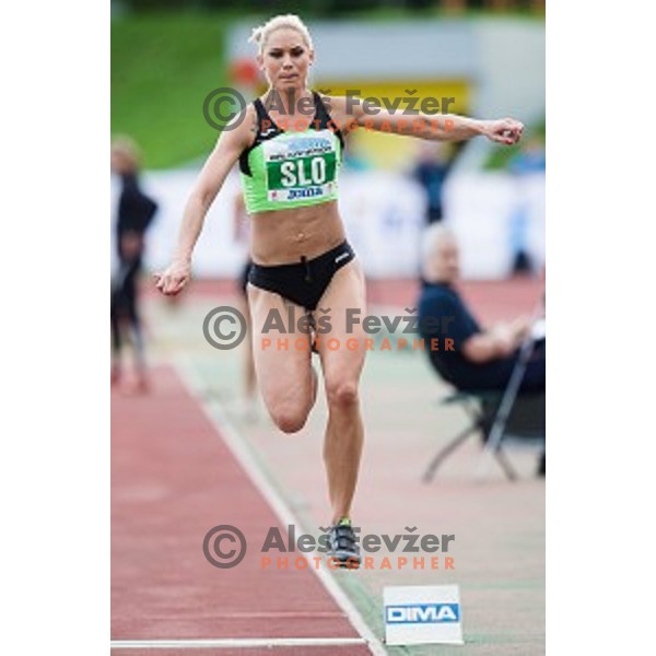 Snezana Vukmirovic in action during Balkanation, the Balkan Team Athletics championship, Ljubljana, 20.09.2014