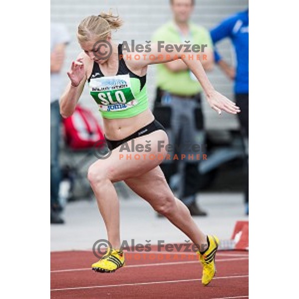 Maja Mihalinec in action during Balkanation, the Balkan Team Athletics championship, Ljubljana, 20.09.2014