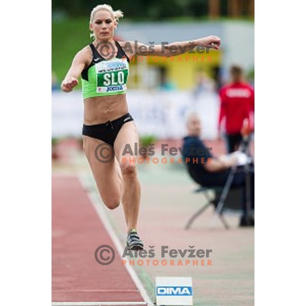 Snezana Vukmirovic in action during Balkanation, the Balkan Team Athletics championship, Ljubljana, 20.09.2014