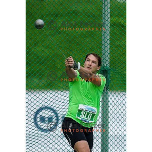 Primoz Kozmus in action during Balkanation, the Balkan Team Athletics championship, Ljubljana, 20.09.2014