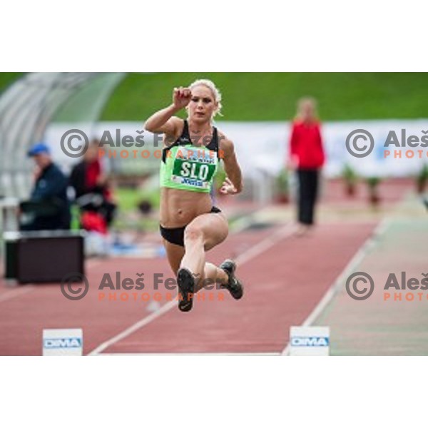 Snezana Vukmirovic in action during Balkanation, the Balkan Team Athletics championship, Ljubljana, 20.09.2014