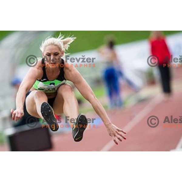Snezana Vukmirovic in action during Balkanation, the Balkan Team Athletics championship, Ljubljana, 20.09.2014