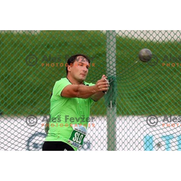Primoz Kozmus of Slovenia in action during Balkanation, the Balkan Team Athletics championship at ZAK Stadium, Ljubljana, Slovenia on September 20, 2014