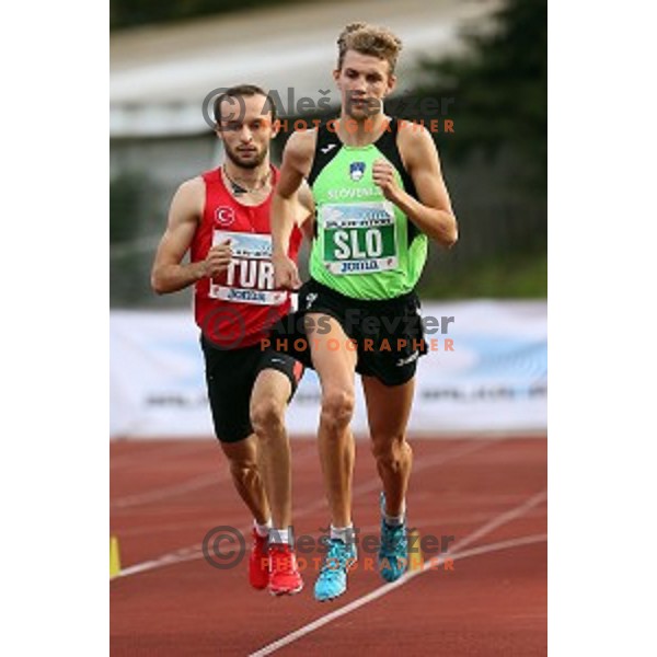Zan Rudolf of Slovenia in action during Balkanation, the Balkan Team Athletics championship at ZAK Stadium, Ljubljana, Slovenia on September 20, 2014