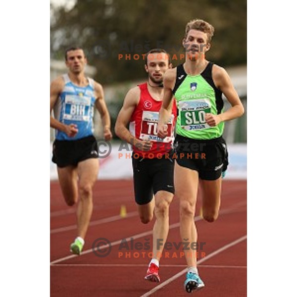 Zan Rudolf of Slovenia in action during Balkanation, the Balkan Team Athletics championship at ZAK Stadium, Ljubljana, Slovenia on September 20, 2014