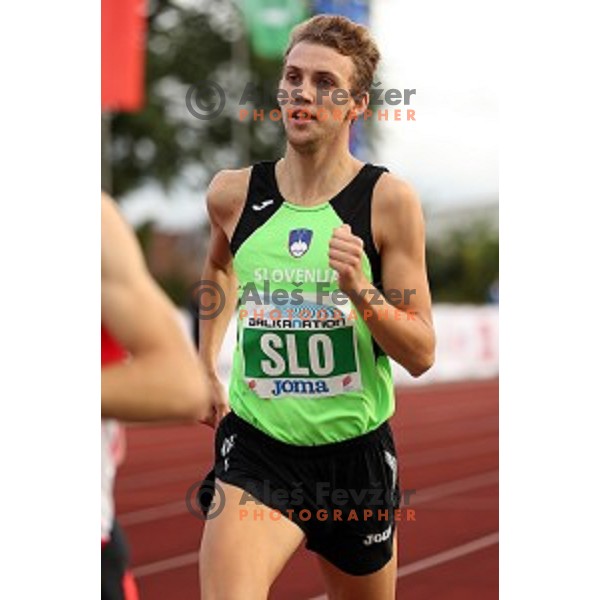Zan Rudolf of Slovenia in action during Balkanation, the Balkan Team Athletics championship at ZAK Stadium, Ljubljana, Slovenia on September 20, 2014