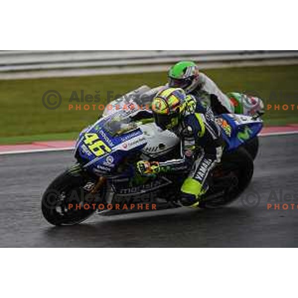 Valentino Rossi of Italy, winner of Moto GP race in Misano at Gran Prix di San Marino, Italy on September 14, 2014