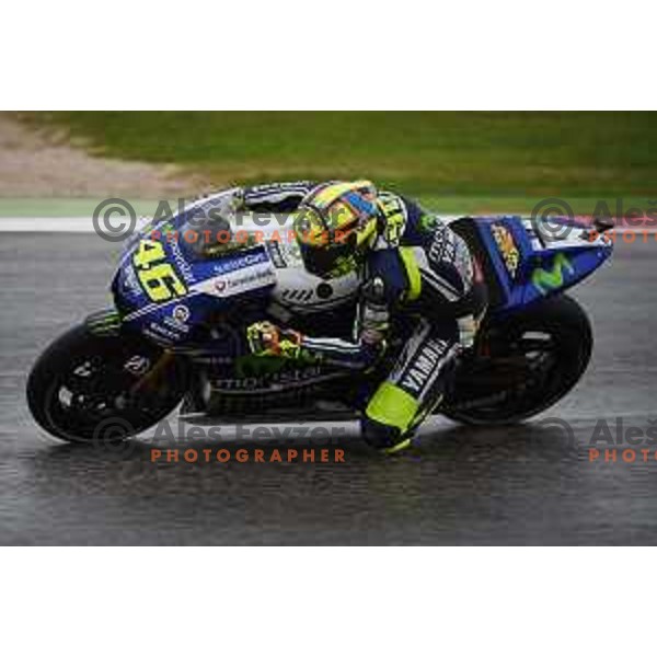 Valentino Rossi of Italy, winner of Moto GP race in Misano at Gran Prix di San Marino, Italy on September 14, 2014