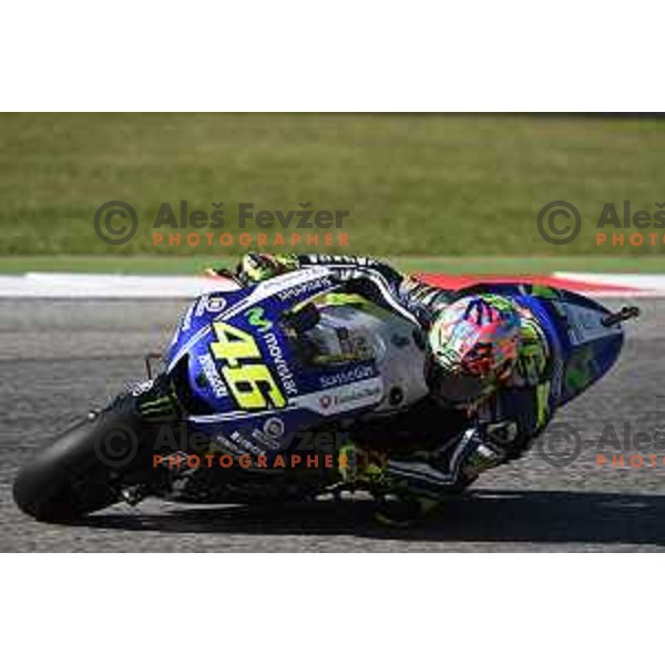 Valentino Rossi of Italy, winner of Moto GP race in Misano at Gran Prix di San Marino, Italy on September 14, 2014