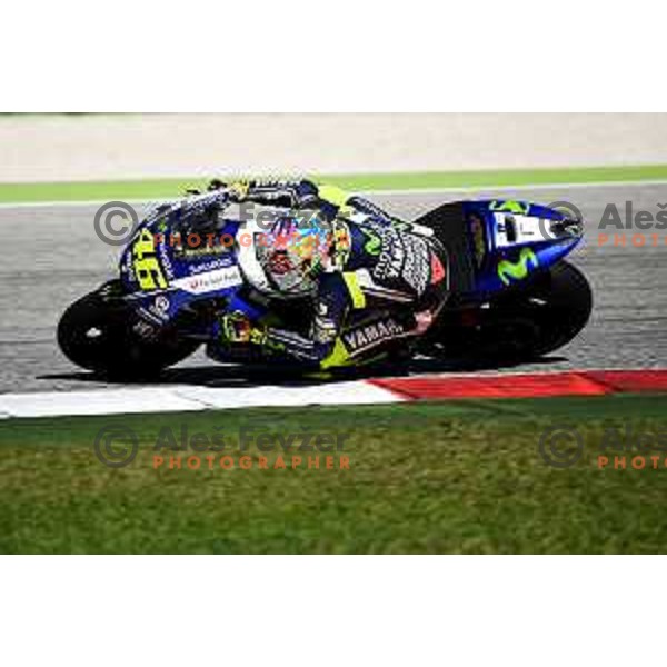 Valentino Rossi of Italy, winner of Moto GP race in Misano at Gran Prix di San Marino, Italy on September 14, 2014
