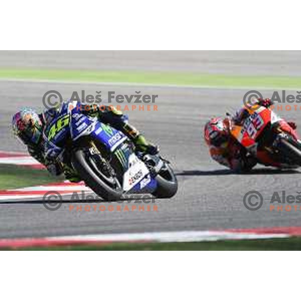 Valentino Rossi of Italy, winner of Moto GP race in Misano at Gran Prix di San Marino, Italy on September 14, 2014