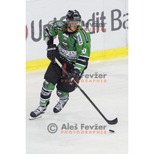 Gregor Koblar in action during ice hockey match of 5th round of EBEL League in Season 2014/15 between HDD Telemach Olimpija and EC VSV, played in Tivoli Hall, Ljubljana, Slovenia, on September 26, 2014
