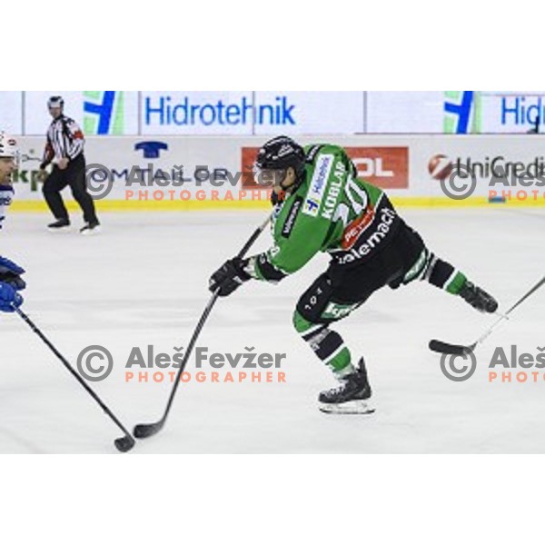 Gregor Koblar in action during ice hockey match of 5th round of EBEL League in Season 2014/15 between HDD Telemach Olimpija and EC VSV, played in Tivoli Hall, Ljubljana, Slovenia, on September 26, 2014