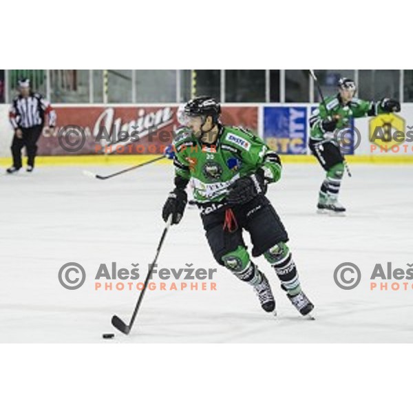 Gregor Koblar in action during ice hockey match of 5th round of EBEL League in Season 2014/15 between HDD Telemach Olimpija and EC VSV, played in Tivoli Hall, Ljubljana, Slovenia, on September 26, 2014