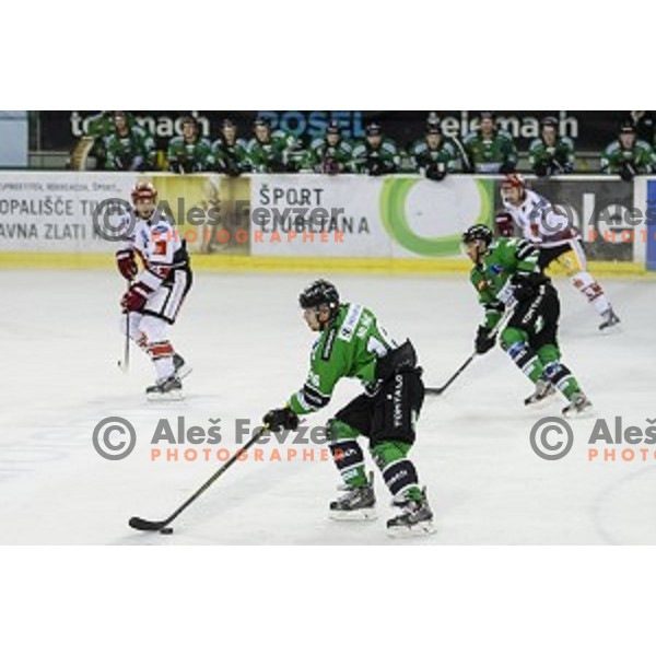 Ales Music in action during ice hockey match of 6th round of EBEL League in Season 2014/15 between HDD Telemach Olimpija and HC TWK Innsbruck, played in Tivoli Hall, Ljubljana, Slovenia, on September 28, 2014