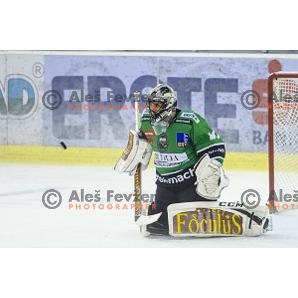 Andy Chiodo in action during ice hockey match of 6th round of EBEL League in Season 2014/15 between HDD Telemach Olimpija and HC TWK Innsbruck, played in Tivoli Hall, Ljubljana, Slovenia, on September 28, 2014