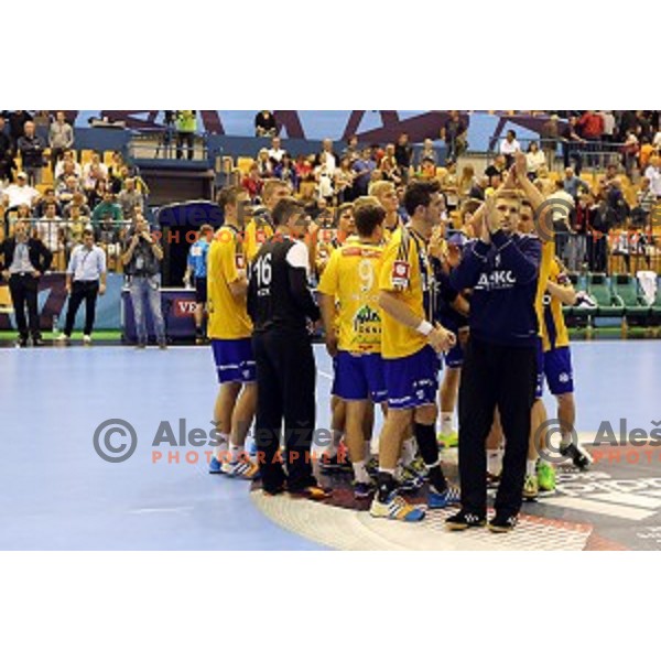 in action during handball match Celje Pivovarna Lasko-Vardar in EHF Men\'s Champions League, played in Zlatorog Hall, Celje, Slovenia on September 27,,2014