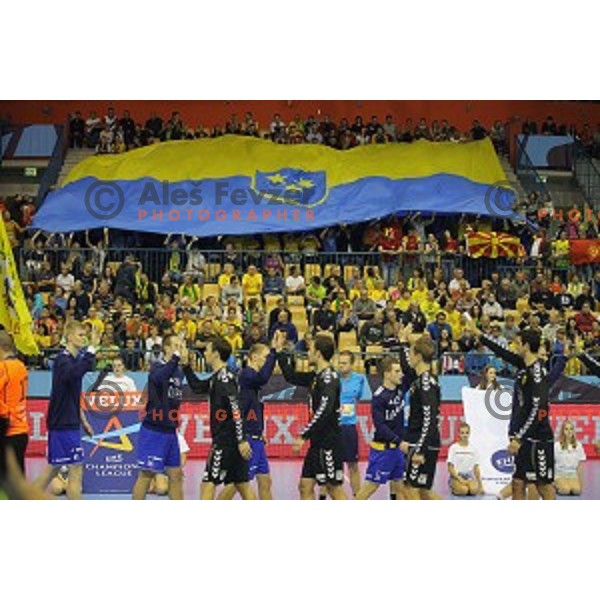 in action during handball match Celje Pivovarna Lasko-Vardar in EHF Men\'s Champions League, played in Zlatorog Hall, Celje, Slovenia on September 27,,2014