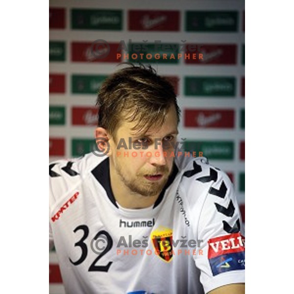 in action during handball match Celje Pivovarna Lasko-Vardar in EHF Men\'s Champions League, played in Zlatorog Hall, Celje, Slovenia on September 27,,2014