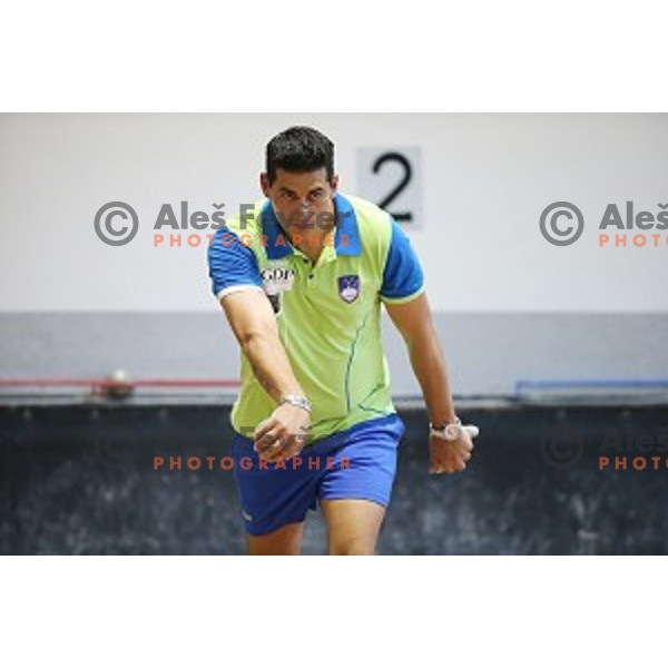 Dejan Tonejc of Slovenia in action during 11th European Championships in bowles, Koper, Slovenia on October 2, 2014