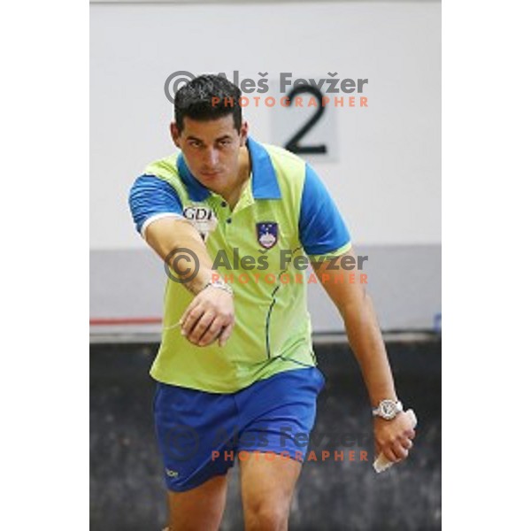 Dejan Tonejc of Slovenia in action during 11th European Championships in bowles, Koper, Slovenia on October 2, 2014
