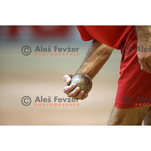 of Slovenia in action during 11th European Championships in bowles, Koper, Slovenia on October 2, 2014