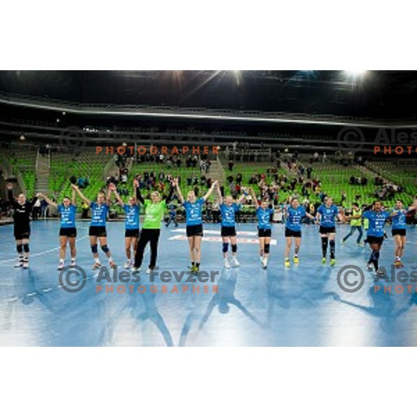 Krim players in action during handball match Krim Ljubljana - Hypo Niederosterreich, EHF Womens champions league, Stozice, Ljubljana, 17.10.2014