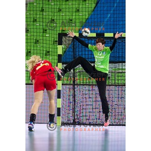 Sergeja Stefanisin in action during handball match Krim Ljubljana - Hypo Niederosterreich, EHF Womens champions league, Stozice, Ljubljana, 17.10.2014