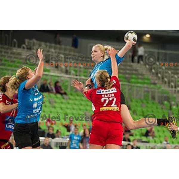 Lara Hrncic in action during handball match Krim Ljubljana - Hypo Niederosterreich, EHF Womens champions league, Stozice, Ljubljana, 17.10.2014