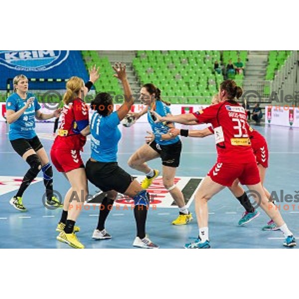 Liliya Artsiukhovich in action during handball match Krim Ljubljana - Hypo Niederosterreich, EHF Womens champions league, Stozice, Ljubljana, 17.10.2014