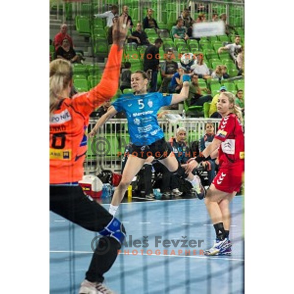 Maja Lukovic in action during handball match Krim Ljubljana - Hypo Niederosterreich, EHF Womens champions league, Stozice, Ljubljana, 17.10.2014