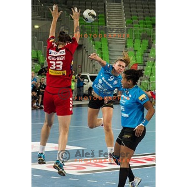 Melanie Bak in action during handball match Krim Ljubljana - Hypo Niederosterreich, EHF Womens champions league, Stozice, Ljubljana, 17.10.2014