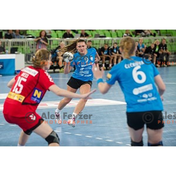 Melanie Bak in action during handball match Krim Ljubljana - Hypo Niederosterreich, EHF Womens champions league, Stozice, Ljubljana, 17.10.2014