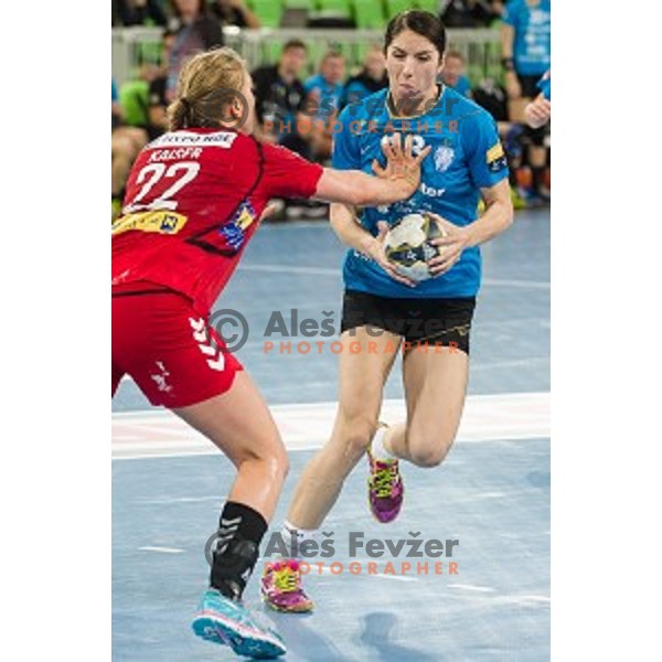 Mirjeta Bajramovska in action during handball match Krim Ljubljana - Hypo Niederosterreich, EHF Womens champions league, Stozice, Ljubljana, 17.10.2014