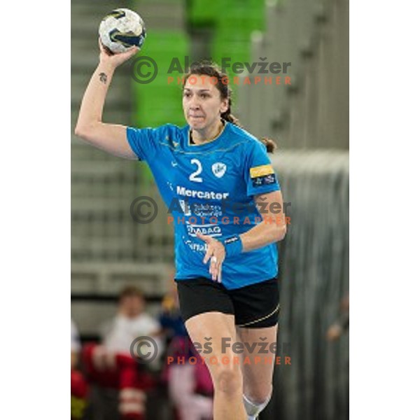 Liliya Artsiukhovich in action during handball match Krim Ljubljana - Hypo Niederosterreich, EHF Womens champions league, Stozice, Ljubljana, 17.10.2014