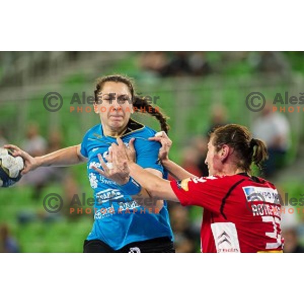 Liliya Artsiukhovich in action during handball match Krim Ljubljana - Hypo Niederosterreich, EHF Womens champions league, Stozice, Ljubljana, 17.10.2014