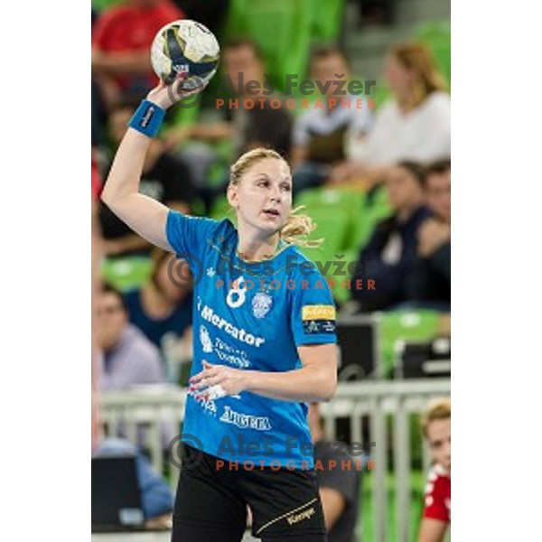 Tamara Mavsar in action during handball match Krim Ljubljana - Hypo Niederosterreich, EHF Womens champions league, Stozice, Ljubljana, 17.10.2014