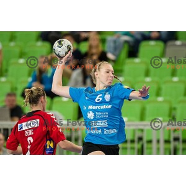 Ekaterina Ceckova in action during handball match Krim Ljubljana - Hypo Niederosterreich, EHF Womens champions league, Stozice, Ljubljana, 17.10.2014