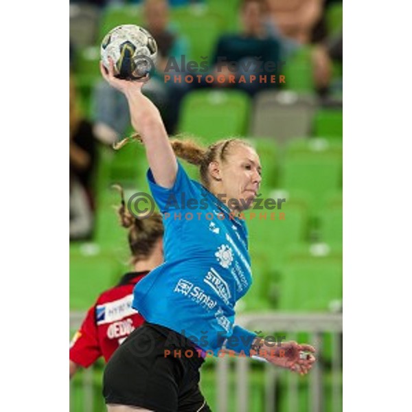 Ekaterina Ceckova in action during handball match Krim Ljubljana - Hypo Niederosterreich, EHF Womens champions league, Stozice, Ljubljana, 17.10.2014