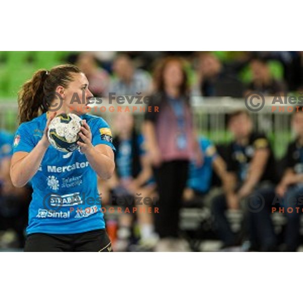 Melanie Bak in action during handball match Krim Ljubljana - Hypo Niederosterreich, EHF Womens champions league, Stozice, Ljubljana, 17.10.2014