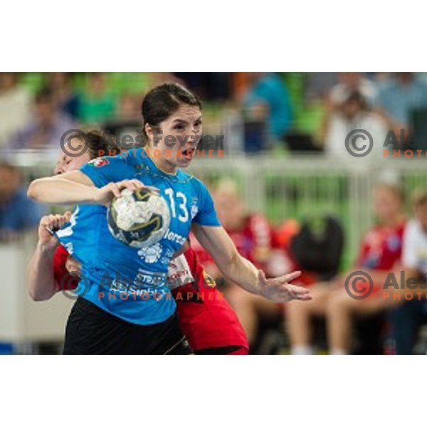 Mirjeta Bajramoska in action during handball match Krim Ljubljana - Hypo Niederosterreich, EHF Womens champions league, Stozice, Ljubljana, 17.10.2014