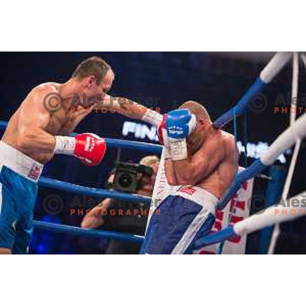 Dejan Zavec fights with Ferenc Hafner for a european champion title, first class boxing, Tabor Hall, Maribor, 17.10.2014