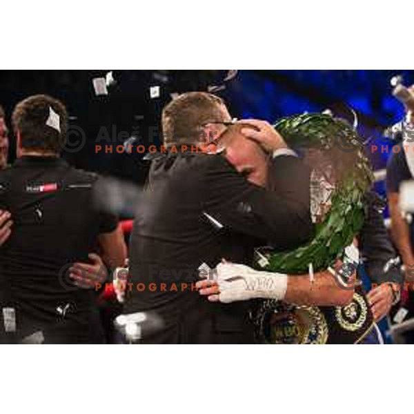 Dejan Zavec fights with Ferenc Hafner for a european champion title, first class boxing, Tabor Hall, Maribor, 17.10.2014