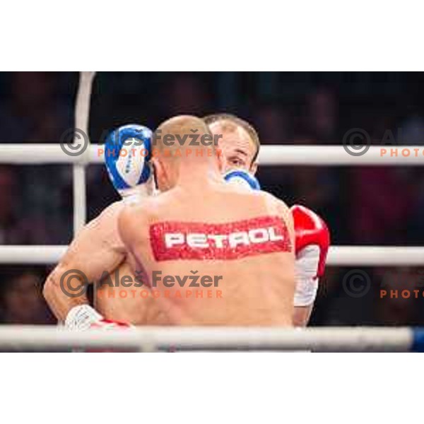 Dejan Zavec fights with Ferenc Hafner for a european champion title, first class boxing, Tabor Hall, Maribor, 17.10.2014