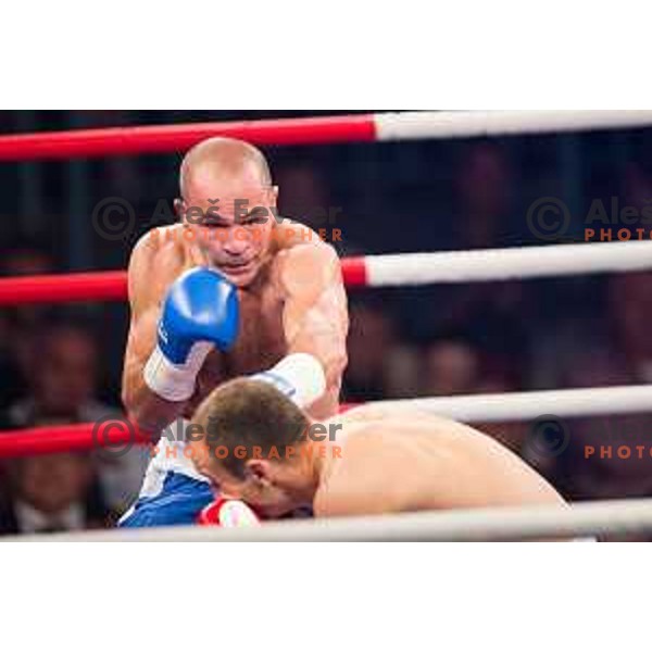 Dejan Zavec fights with Ferenc Hafner for a european champion title, first class boxing, Tabor Hall, Maribor, 17.10.2014