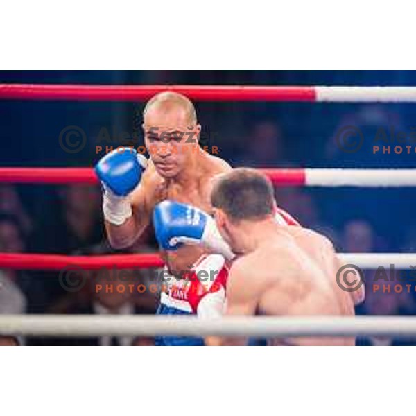 Dejan Zavec fights with Ferenc Hafner for a european champion title, first class boxing, Tabor Hall, Maribor, 17.10.2014