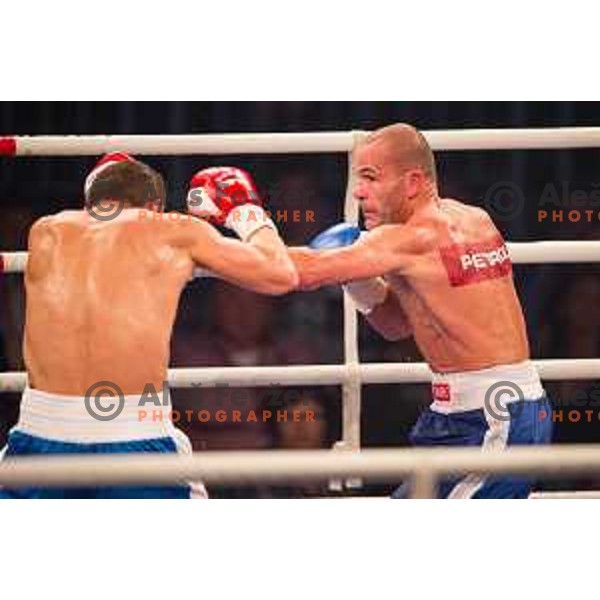 Dejan Zavec fights with Ferenc Hafner for a european champion title, first class boxing, Tabor Hall, Maribor, 17.10.2014