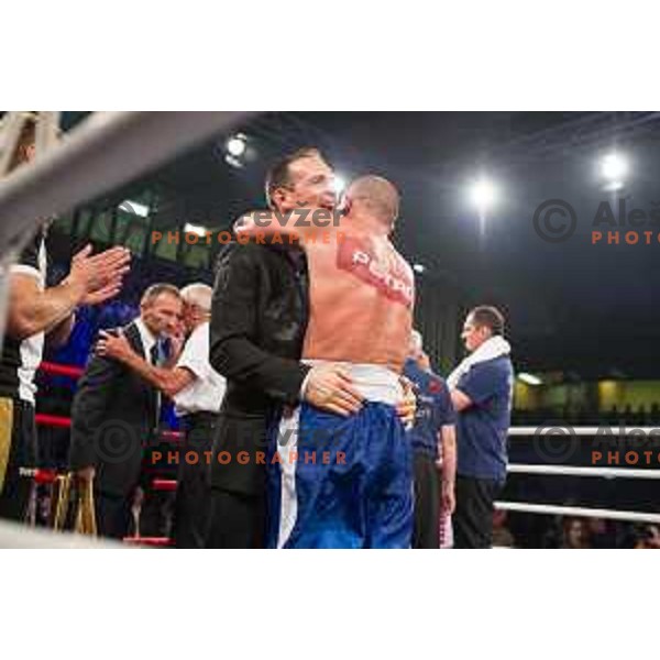 Dejan Zavec fights with Ferenc Hafner for a european champion title, first class boxing, Tabor Hall, Maribor, 17.10.2014